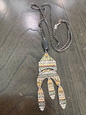 Beaded Multicolor Boho Pendant Necklace - Unknown Brand